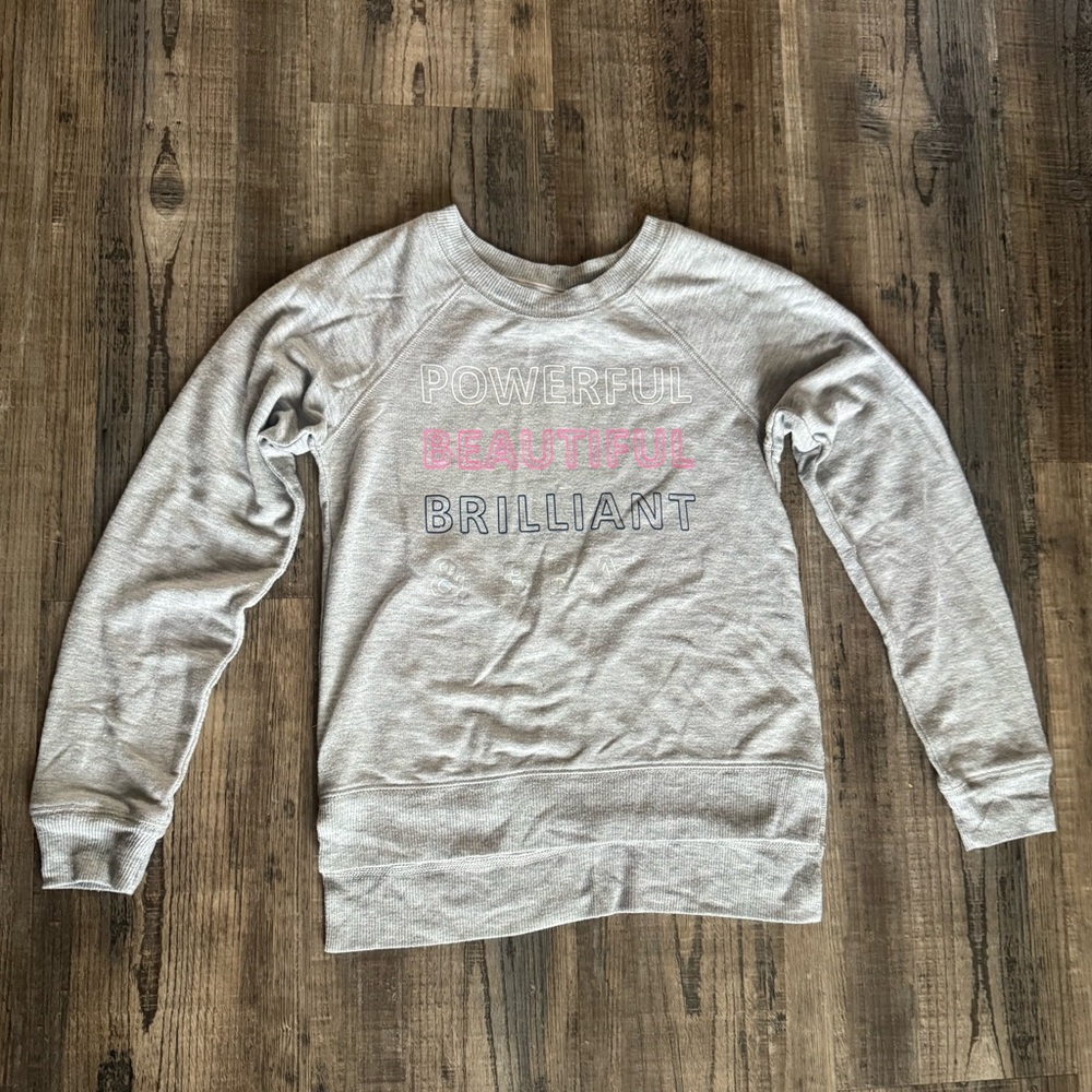 art class Gray Crewneck Sweatshirt with Pink & Navy Text